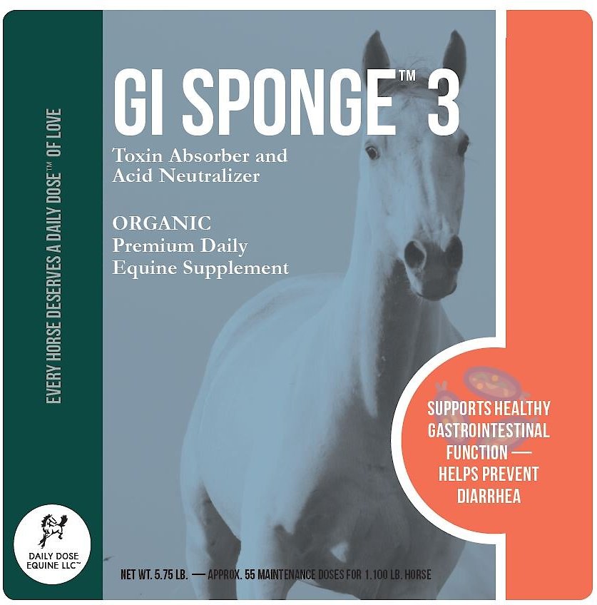 Daily Dose Equine GI Sponge 3 Toxin Absorber and Acid Neutralizer Powder Horse Supplement， 5.75-lb bucket