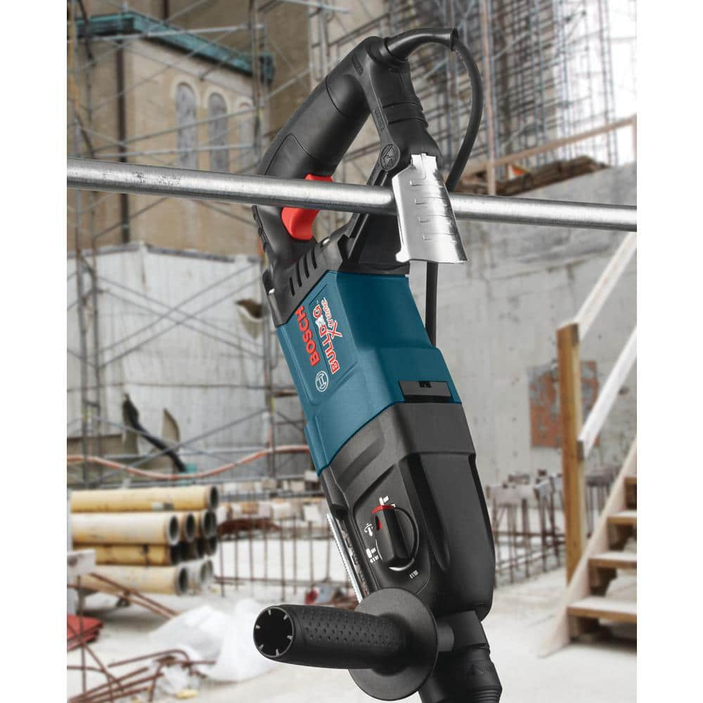 Bosch Bulldog Xtreme 8 Amp 1 in. Corded Variable Speed SDS-Plus Concrete Rotary Hammer Drill with Free 4-1/2 in. Angle Grinder 11255VSRGWS8-45