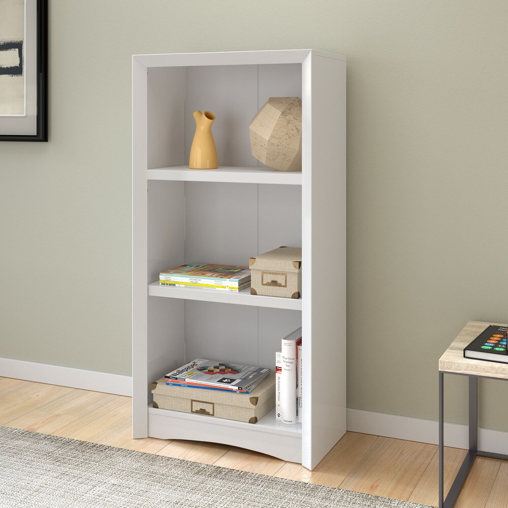 Quadra 47 inch Tall Adjustable Bookcase with Faux Woodgrain Finish