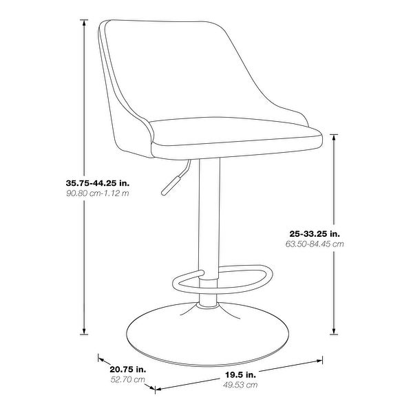 OS Home and Office Furniture Sylmar Height Adjustable Stool in Sand Faux Leather