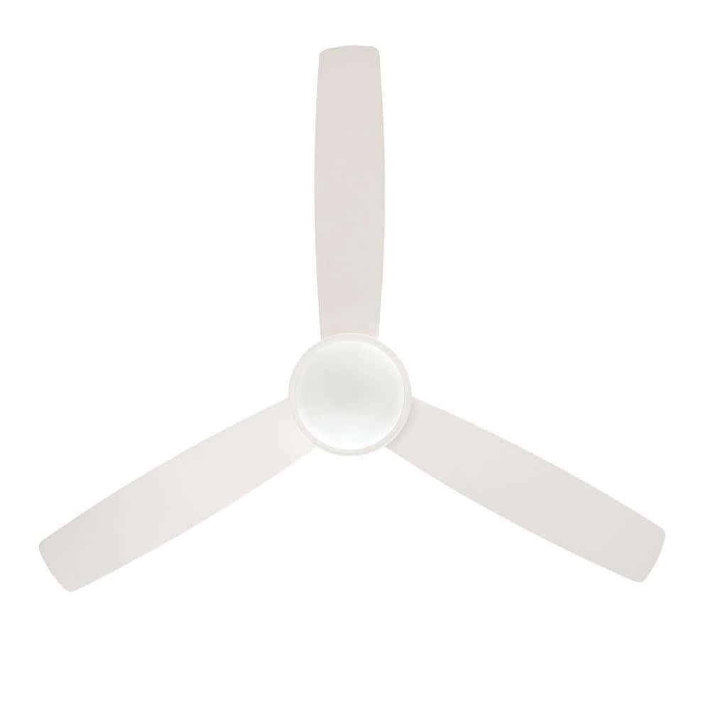 Hampton Bay Caprice 52 in Integrated LED Indoor Matte White Ceiling Fan with Light Kit and Remote Control