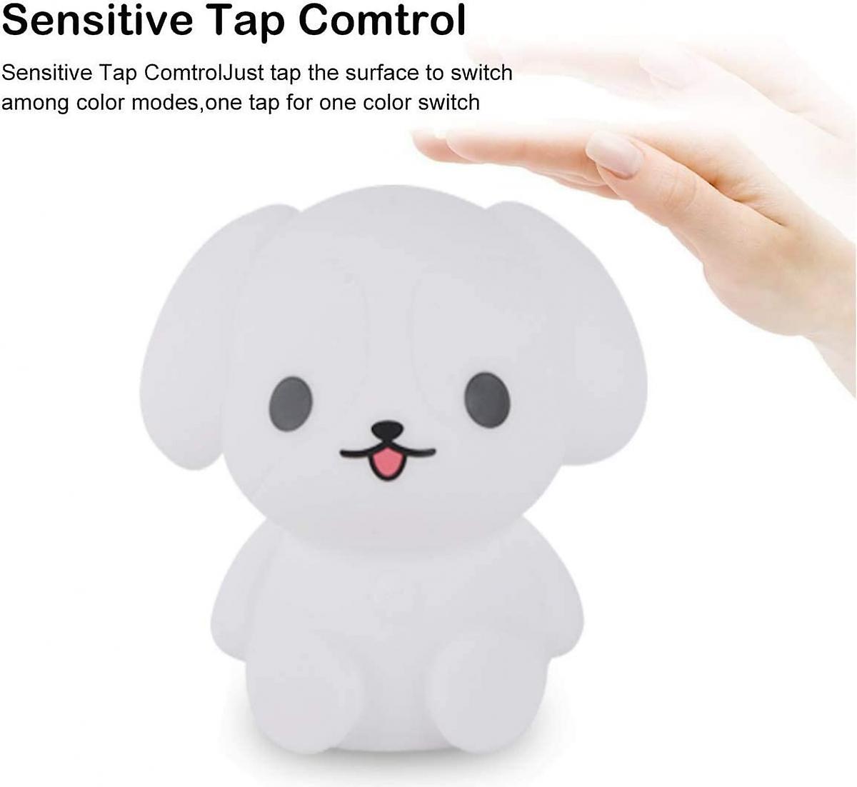 Cute Dog Design Baby Children's Room Led Bedside Lamp With Changeable Rgb Colors Rechargeable Night Light