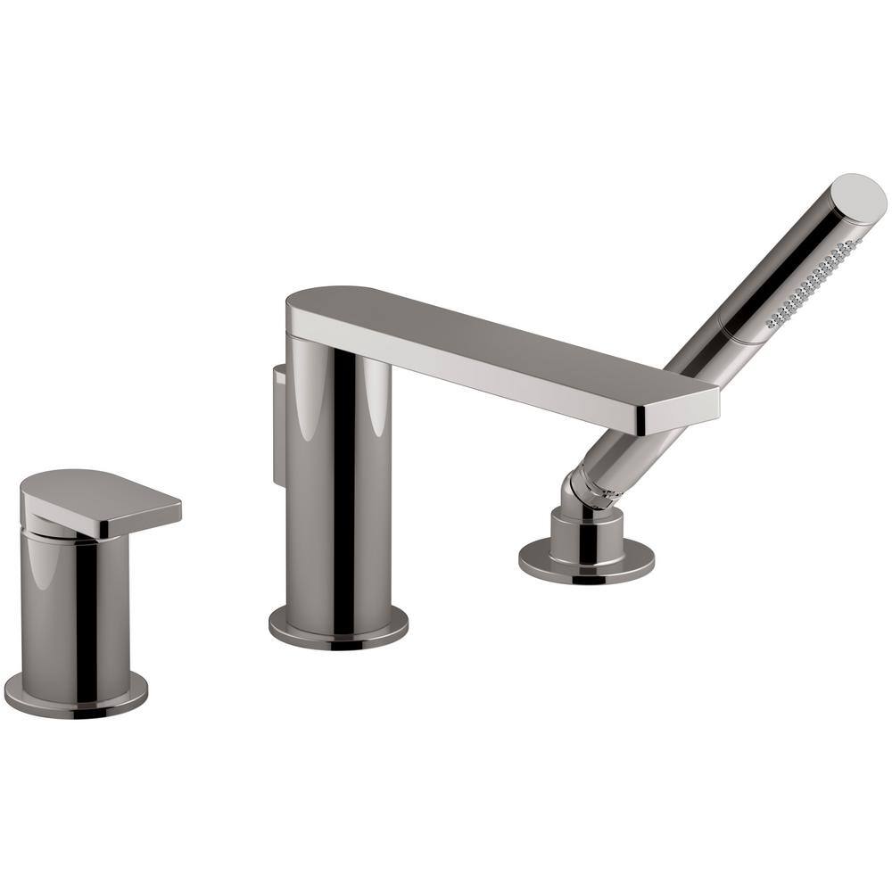 KOHLER Composed Single-Handle Deck-Mount Roman Tub Faucet with Hand Shower in Vibrant Titanium K-73078-4-TT