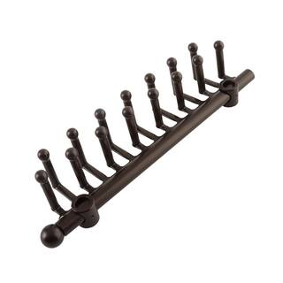 Rev-A-Shelf 2.5 in. H x 2 in. W x 14 in. D Oil-Rubbed Bronze Pull-Out 15-Hook TieScarf Rack CTR-14-ORB