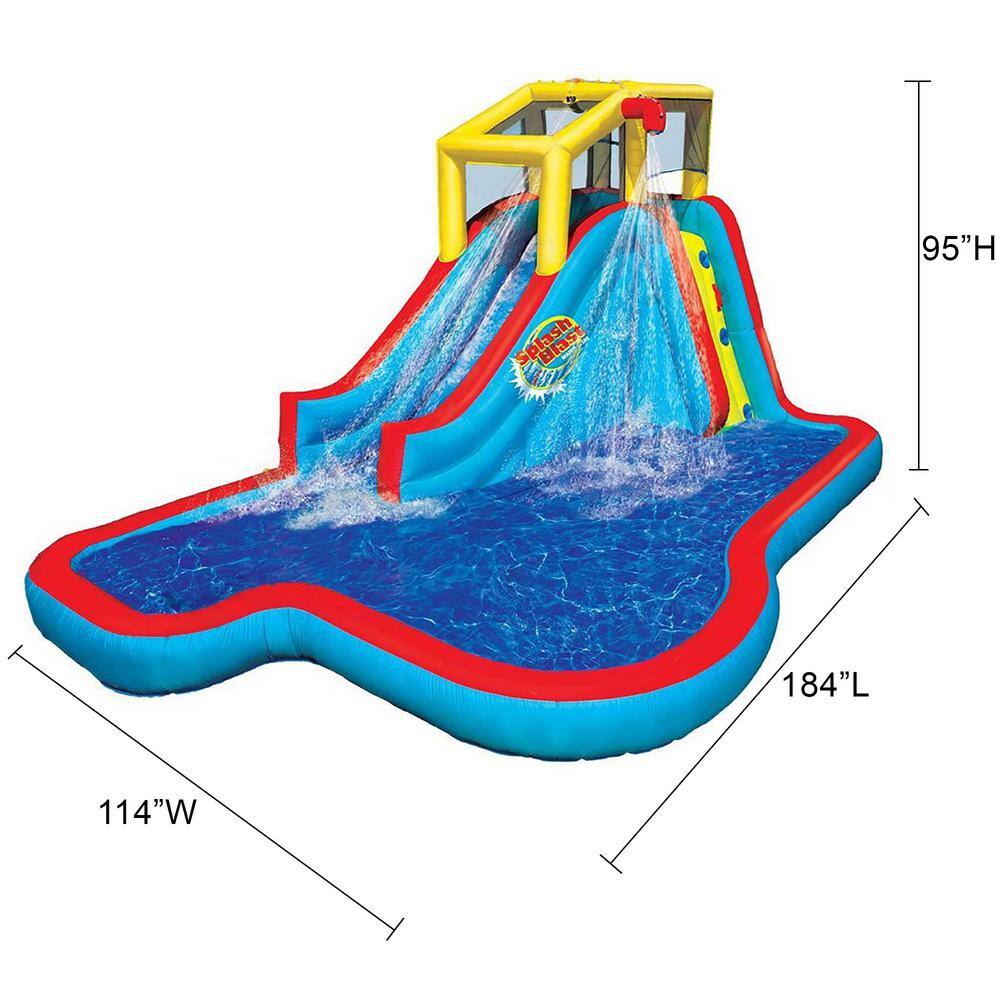 BANZAI Slide and Soak Splash Park Inflatable Outdoor Kids Water Park Play Center BAN-35076