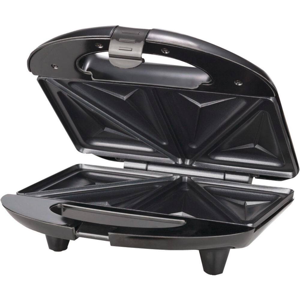 Brentwood Appliances 750 W Black Nonstick Compact Dual Sandwich Maker TS-240B