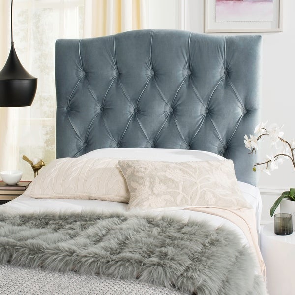 SAFAVIEH Axel Wedgwood Blue Cotton Upholstered Tufted Headboard (Twin) - - 11081507