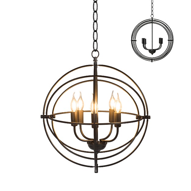 Iron Chain Ceiling Hanging Light Fixture Black