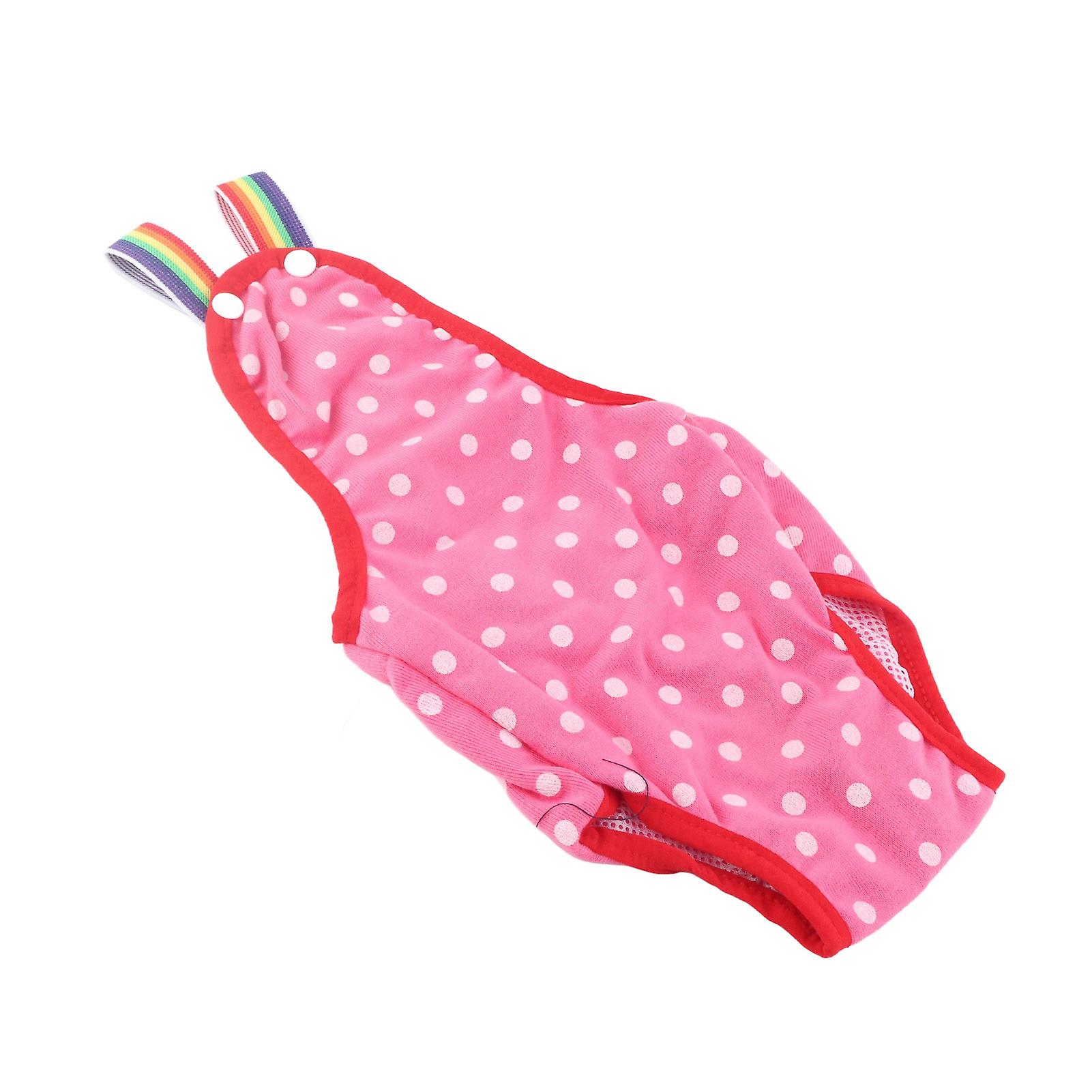 Female Dog Diaper Menstrual Suspender Underwear Cotton Reusable Washable Pants Rose Red XL