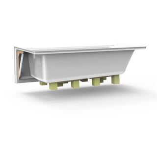 JACUZZI PROJECTA 60 in. x 36 in. Rectangular Skirted Soaking Bathtub with Right Drain in White T1S6036BRXXXXW