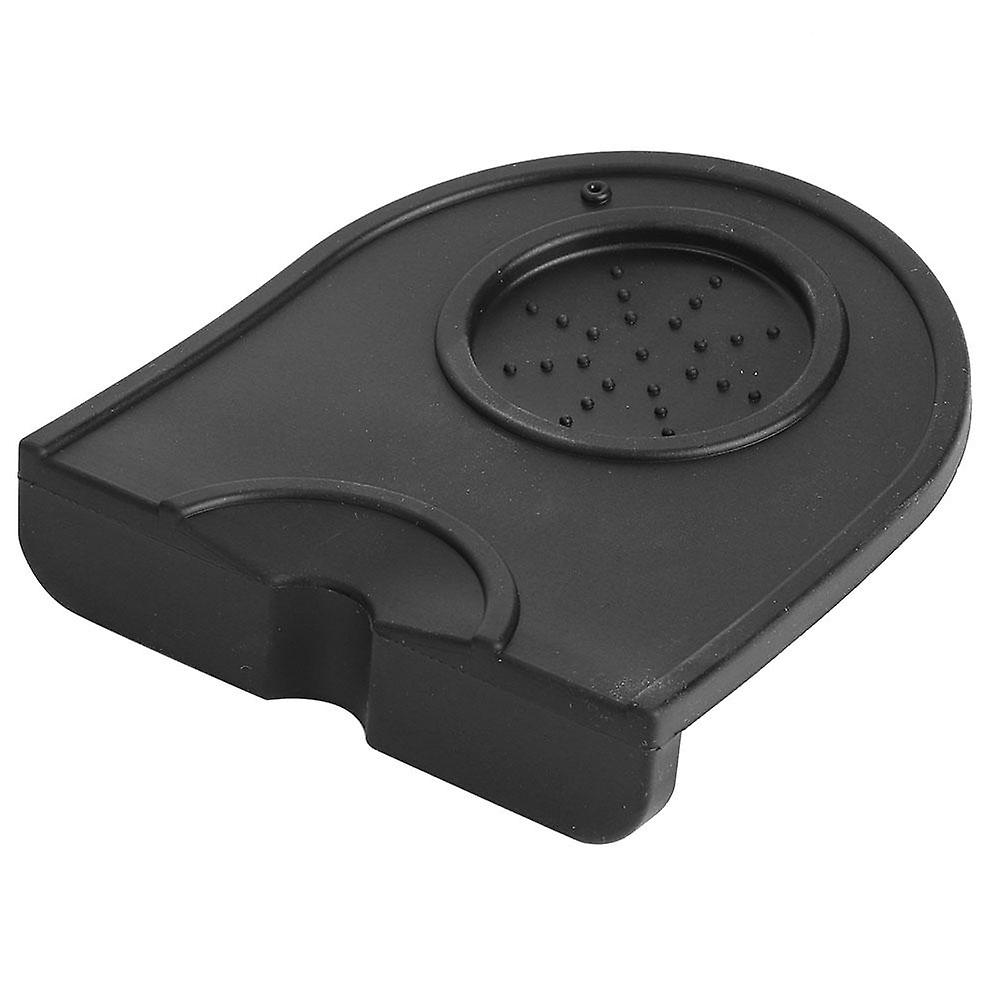 Black Multi-function Thicken Anti-skid Coffee Tamper Holder Silicone Pad Mat(black)