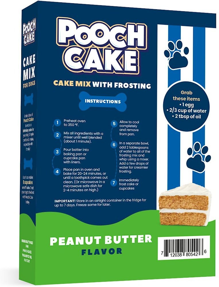 Pooch Cake Basic Starter Plus Peanut Butter Cake Mix with Cake Mold kit and Pooch Creamery Peanut Butter Ice Cream Dog Treat， 9-oz box and 5.25-oz carton