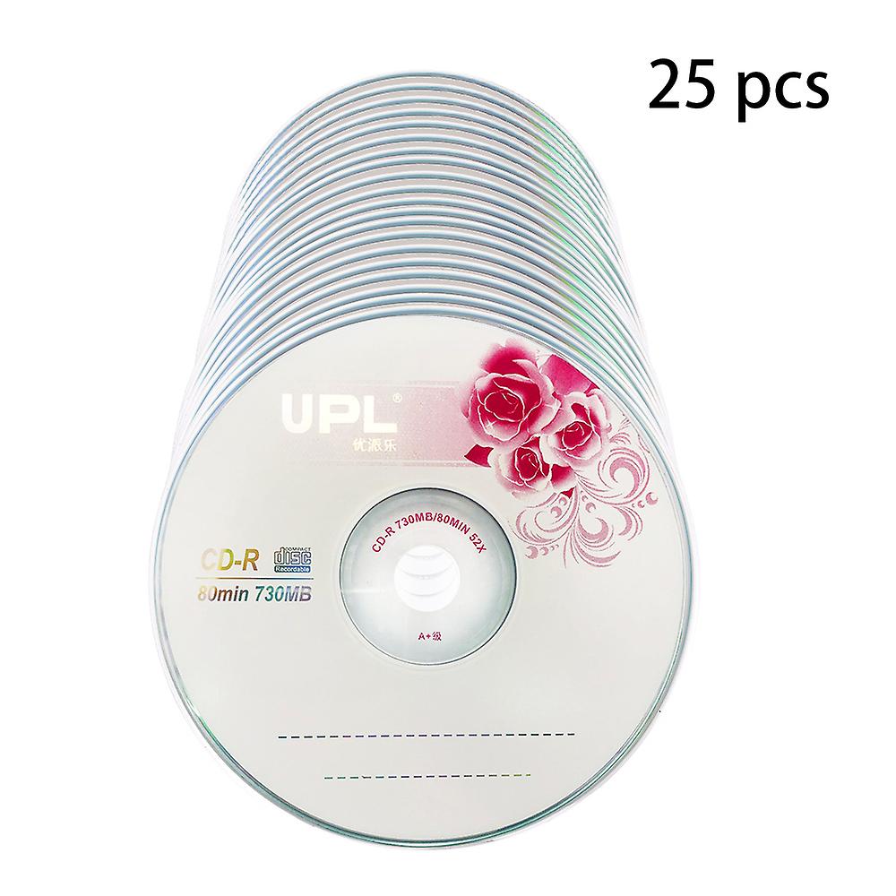 25pcs Cd-r 700mb/80min Blank Disc Grade A 52x Multispeed Music Cd Disk Black