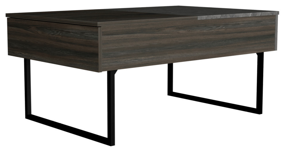 Georgetown Lift Top Coffee Table with Drawer  Carbon Espresso/ Onyx   Industrial   Coffee Tables   by FM FURNITURE LLC  Houzz