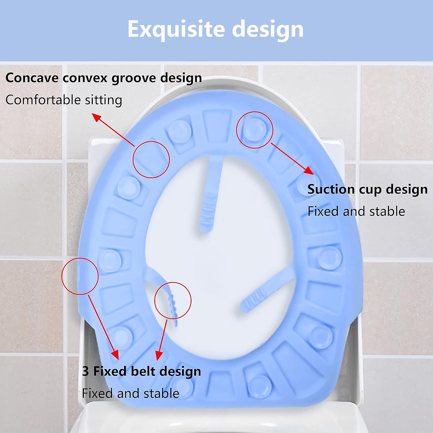 Silicone Toilet Seat Cover，toilet Seat Cushion，padded Toilet Seat，silicone Washable， Reusable And Durable，clean Without Bacterial Residue (blue)