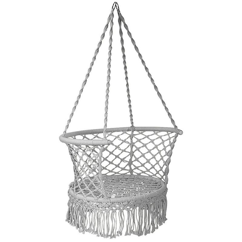 Hanging Hammock Chair Cotton Rope Hand-woven Tassels Design