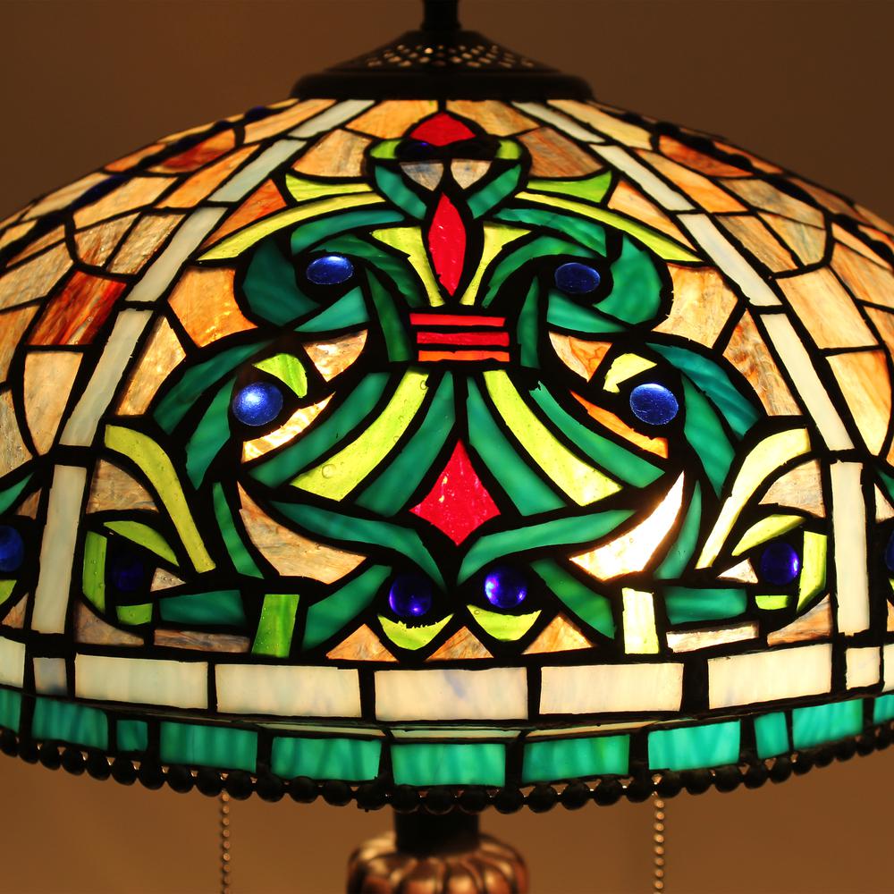 CHLOE Doloris -Style Victorian Stained Glass Table Lamp 17" Width