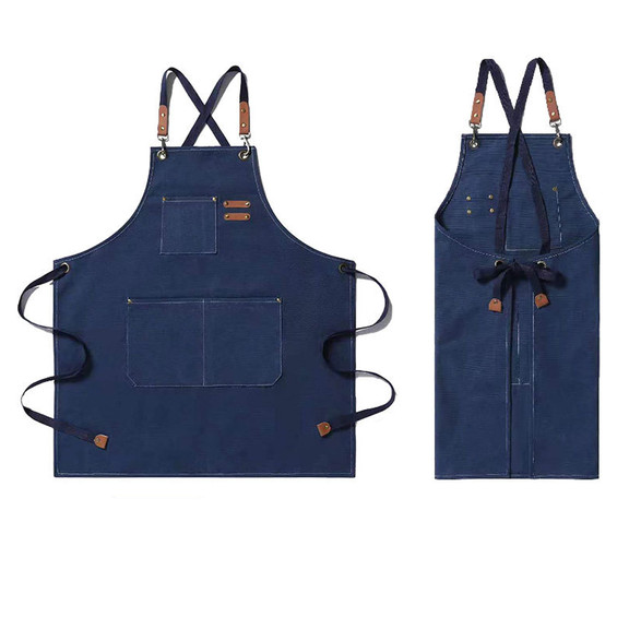 TOPTIE Unisex Canvas Work Apron with Pockets Adjus...