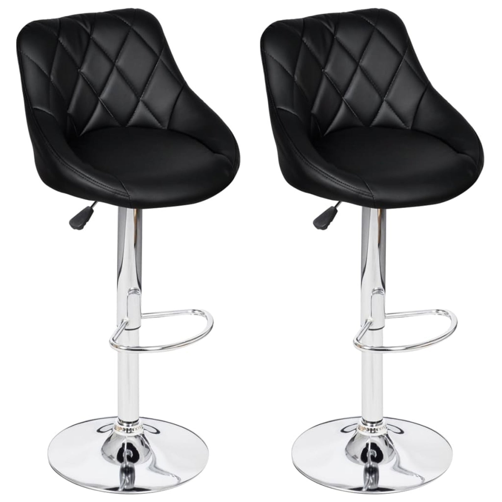 Abody Bar Stools 2 pcs Black Faux Leather