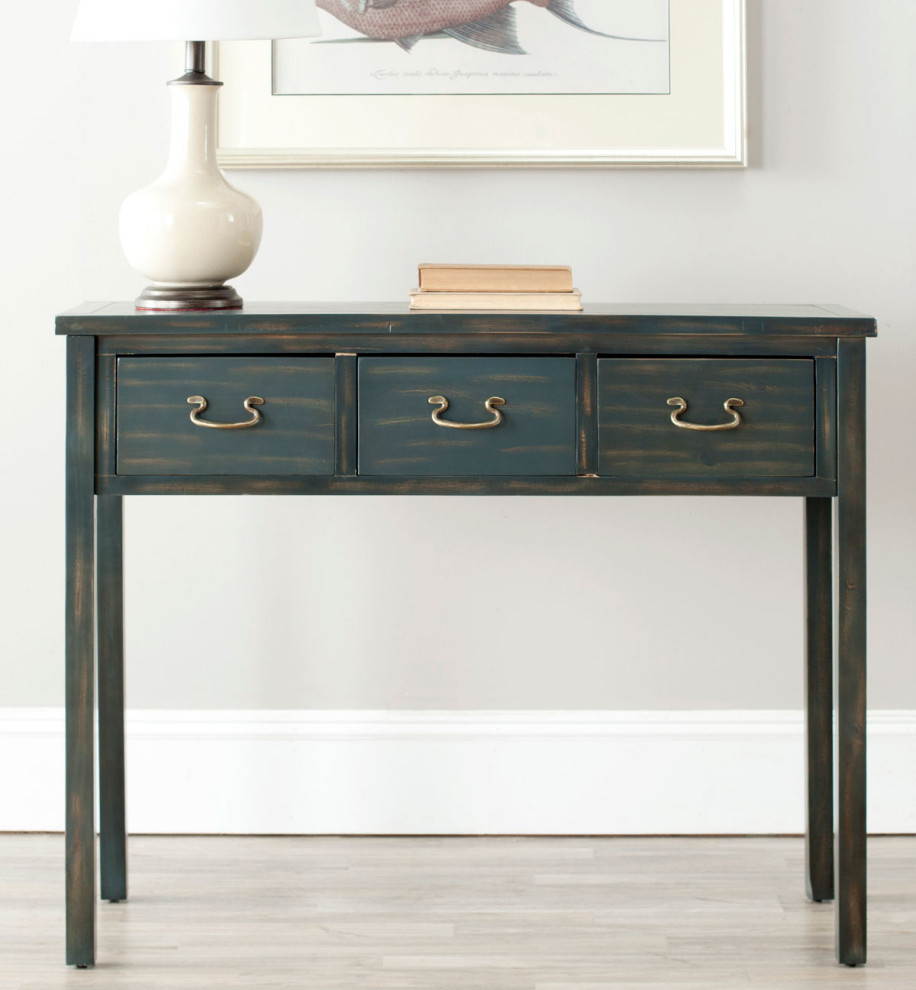 Lou Console With Storage Drawers Dark Teal   Modern   Console Tables   by Virgil Stanis Design  Houzz