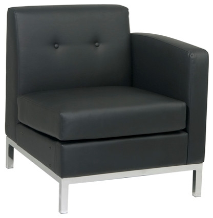 Wall Street Right Facing Armchair  Black Faux Leather   Contemporary   Armchairs And Accent Chairs   by eTriggerz  Houzz