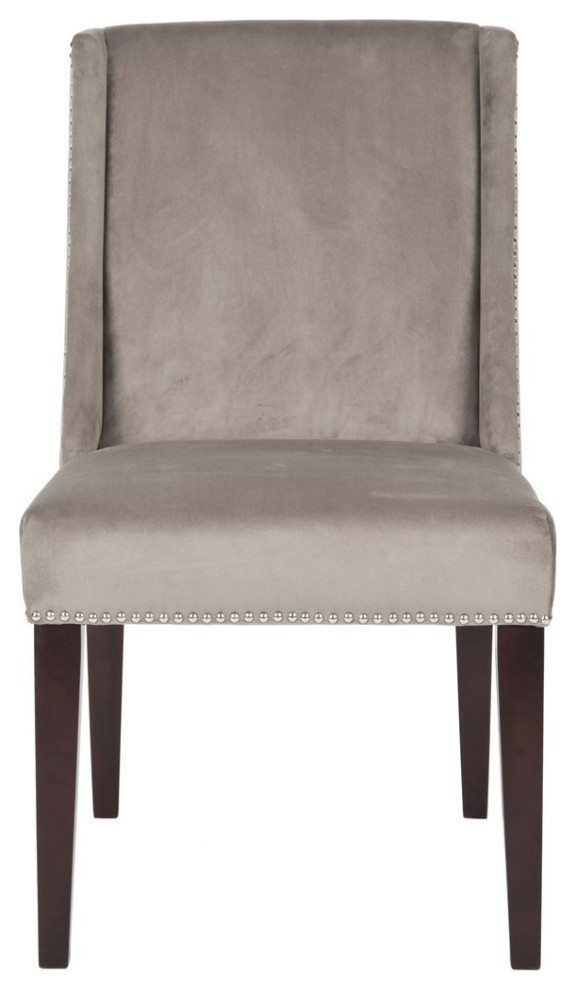 Carrie 21 quotDining Chair  Set of 2  Silver Nail Heads  Mushroom Taupe   Transitional   Dining Chairs   by Rustic Home Furniture Deco  Houzz