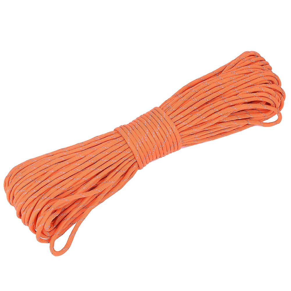 31m Reflective Multi Function Paracord Lanyard 9 Strand Core Rope For Camping Hunting(orange)