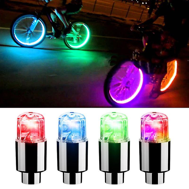 Tire Valves Cap Led Lights Universal Car Motorcycle Bicycle Tyre Hub Motion Sensor Glowing Bulbs Cycling Lamp Accessories