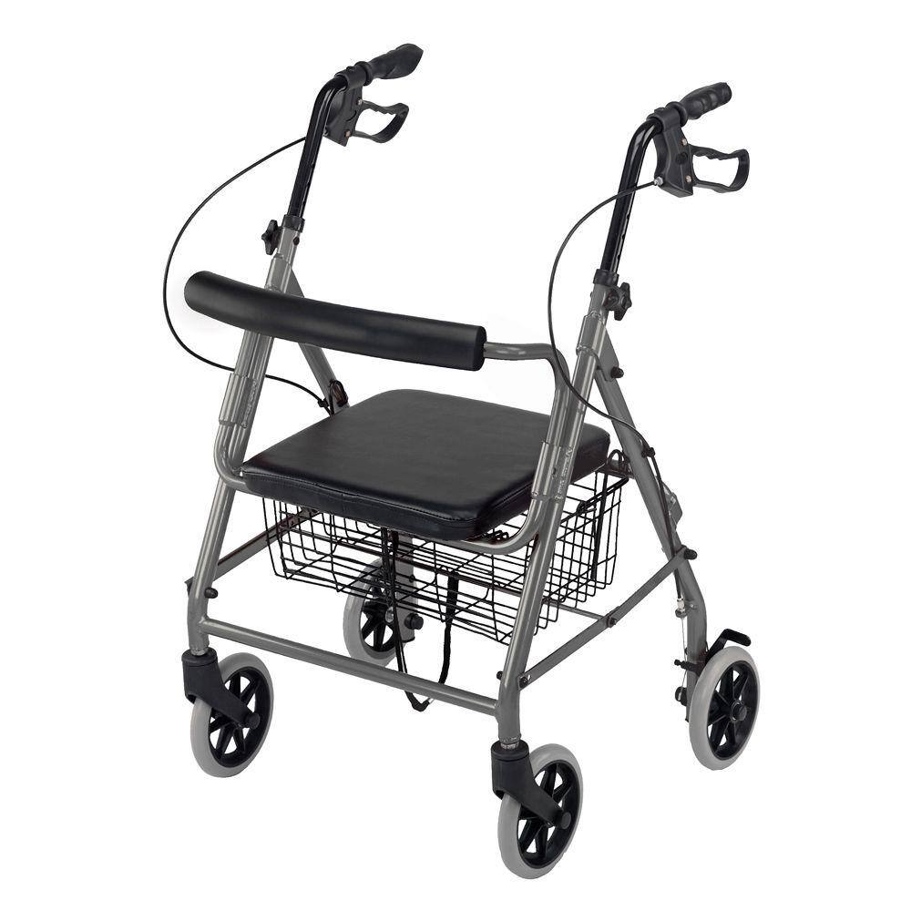 Ultra Lightweight Hemi Aluminum Rollator in Titanium 501-3012-4100