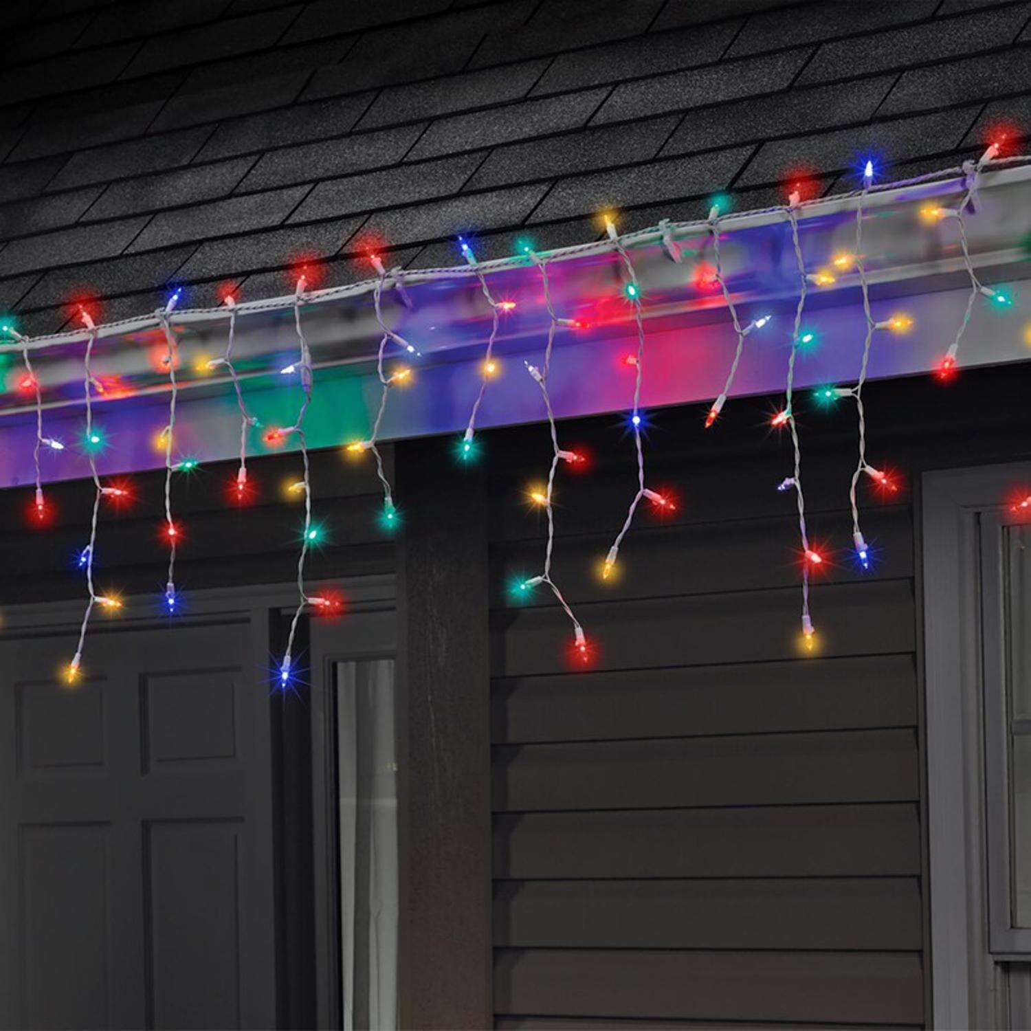 Celebrations LED Mini Multicolored 100 ct Icicle Christmas Lights 5.67 ft.