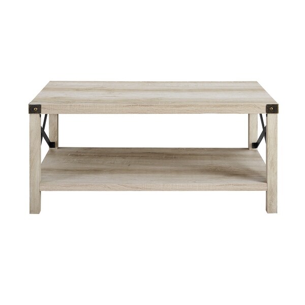 Middlebrook Kujawa Metal Coffee Table with X-shaped Metal Accents