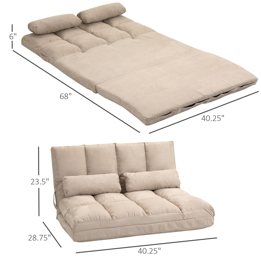 HOMCOM Convertible 7 position Floor Sofa Bed with Adjustable Backrest