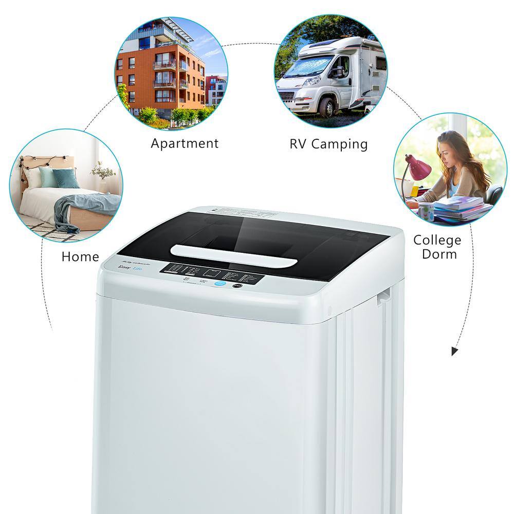 Costway White Full-Automatic Laundry Washing Machine EP24640US