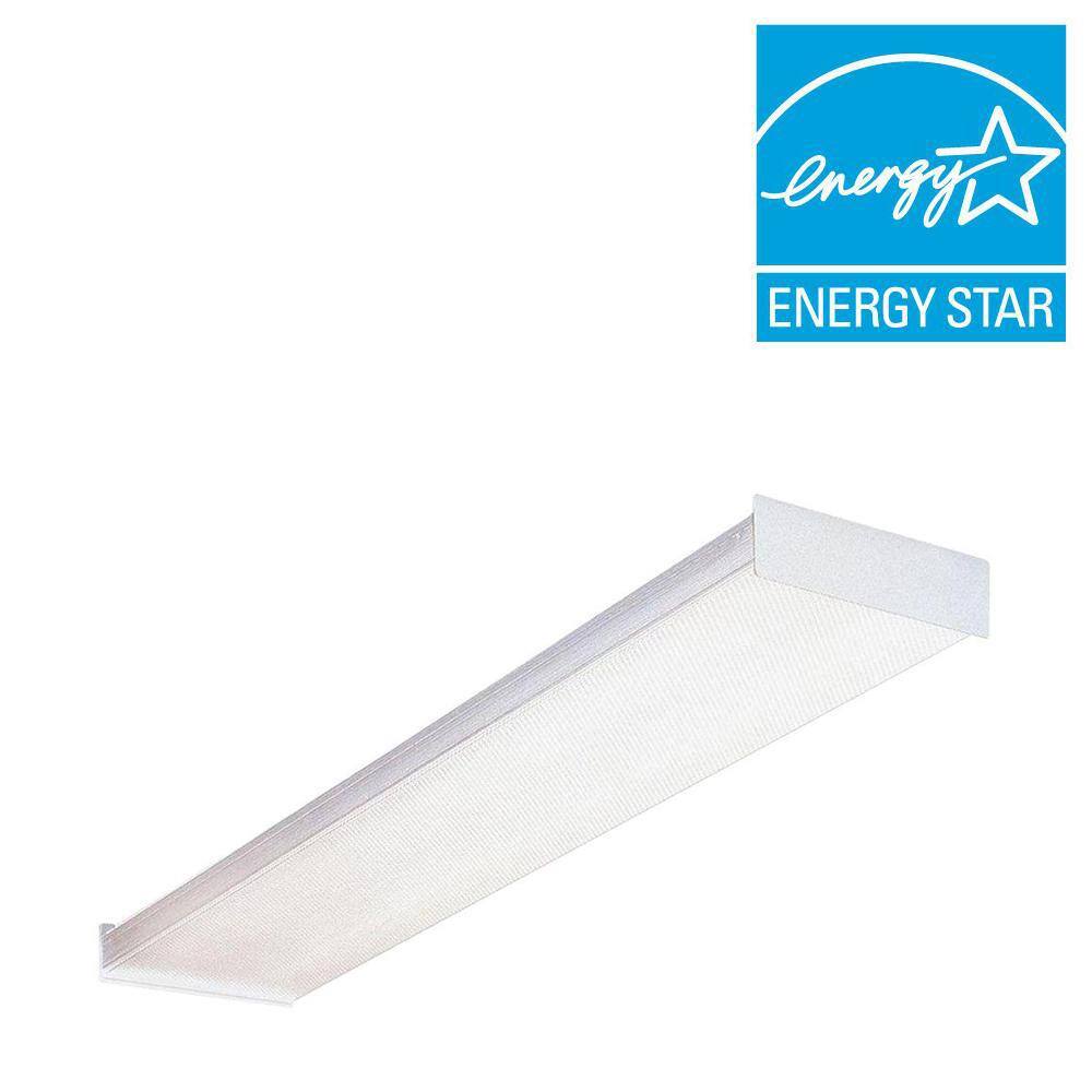 Lithonia Lighting SB 2 32 120 GESB 4 ft. Wraparound Fluorescent White Ceiling Fixture SB 2 32 120 GESB