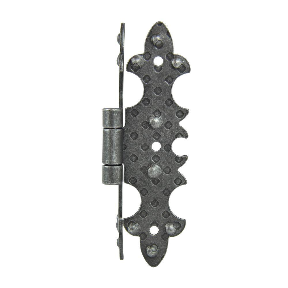 arteferro 2-58 in. x 4-1516 in. Decorative Surface Mounted Strap Raw Wrought Iron Hinge 170A3