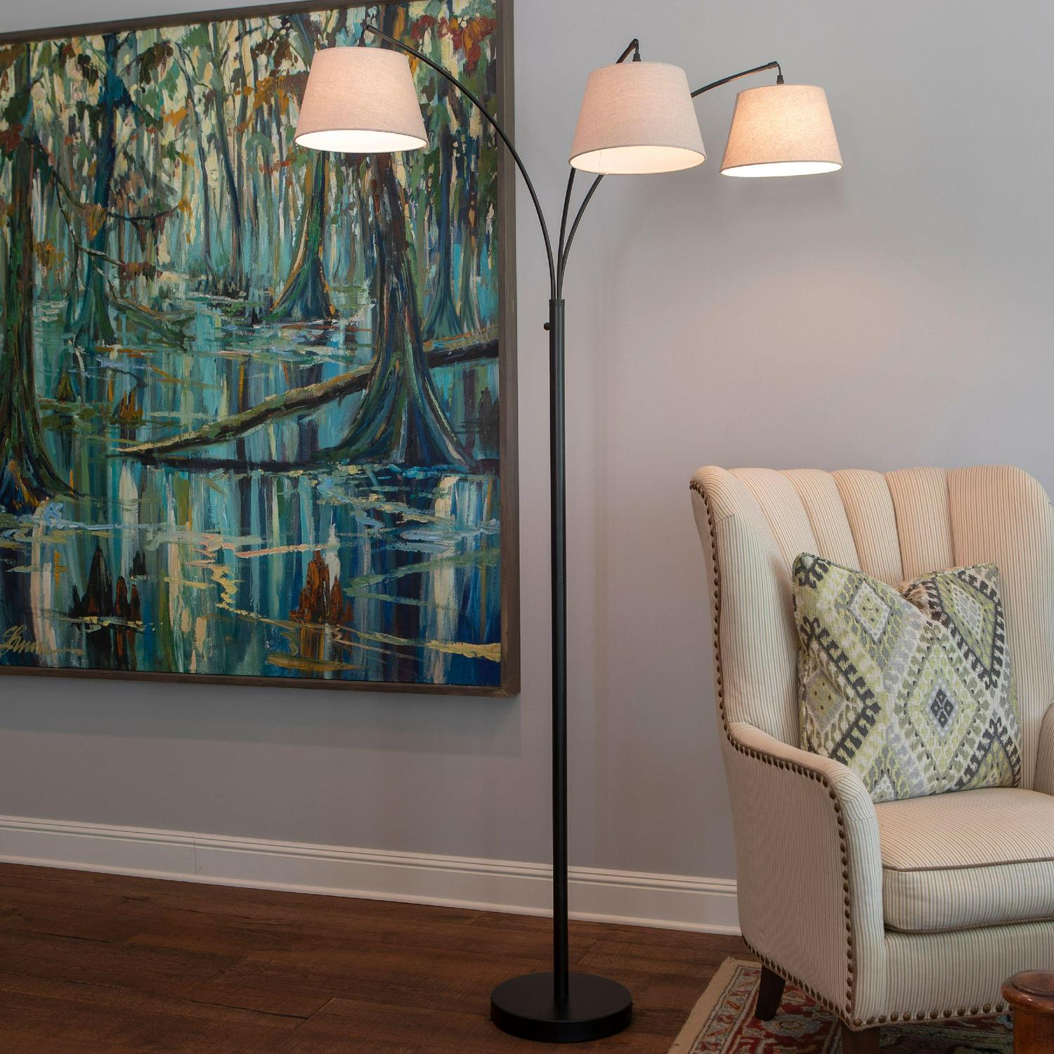 Ashbury 3 Arm Shaded Floor Lamp