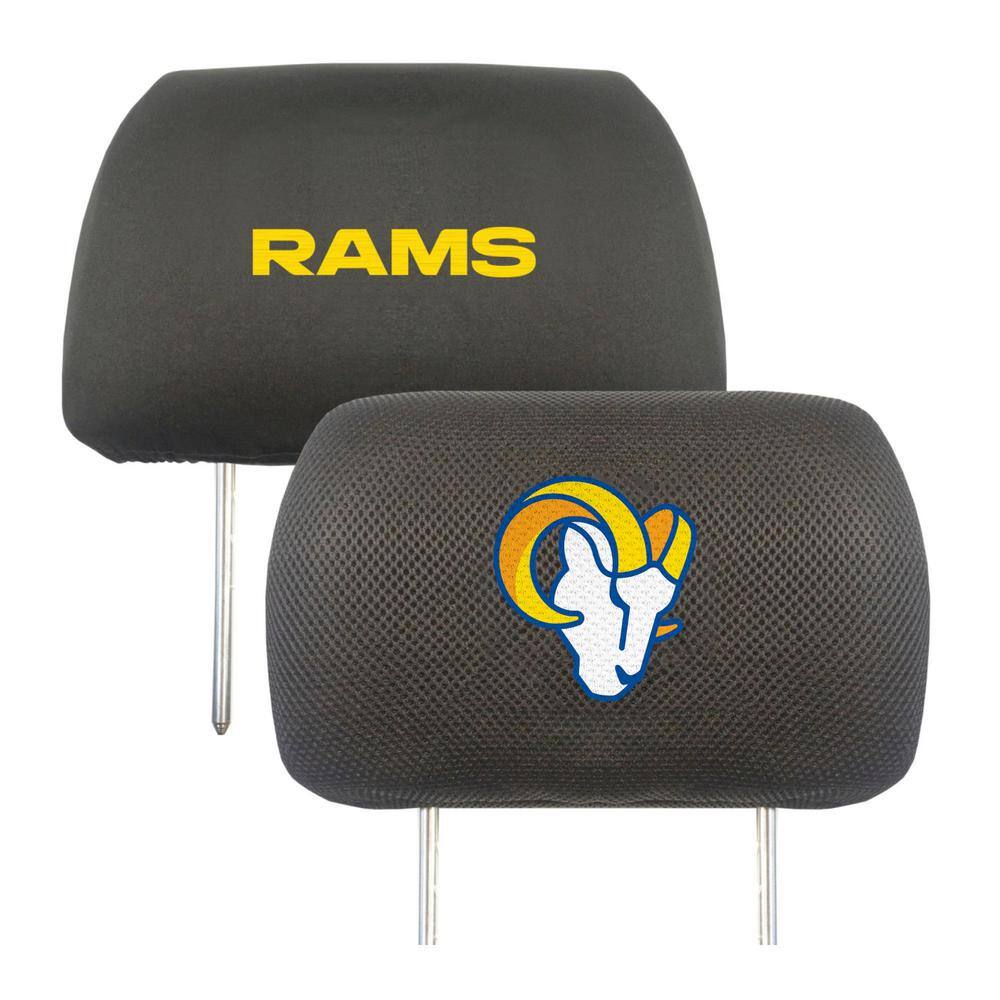 FANMATS NFL Los Angeles Rams Black Embroidered Head Rest Cover Set (2-Piece) 21378