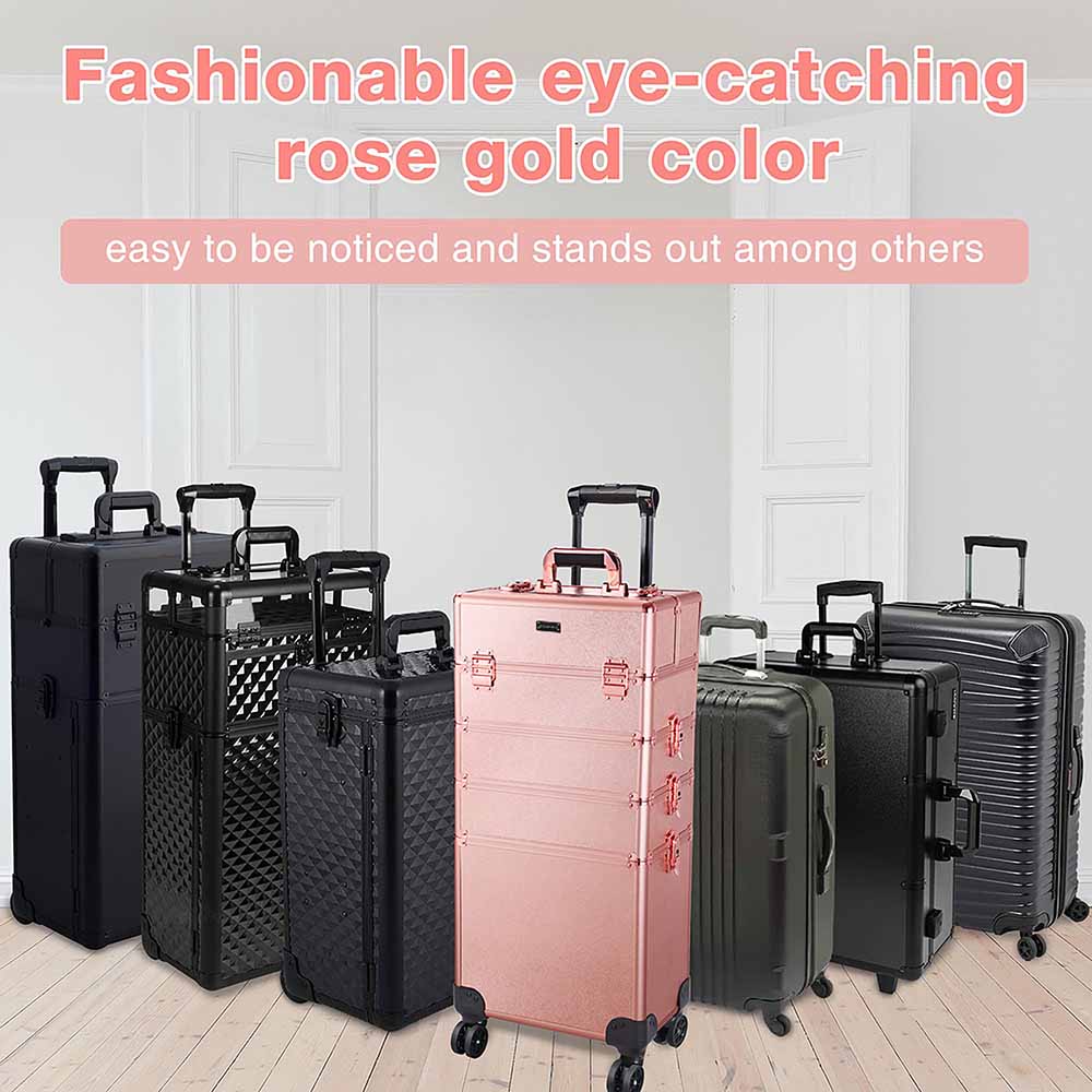 Byootique 4 in 1 Rolling Makeup Case Pink Champagne