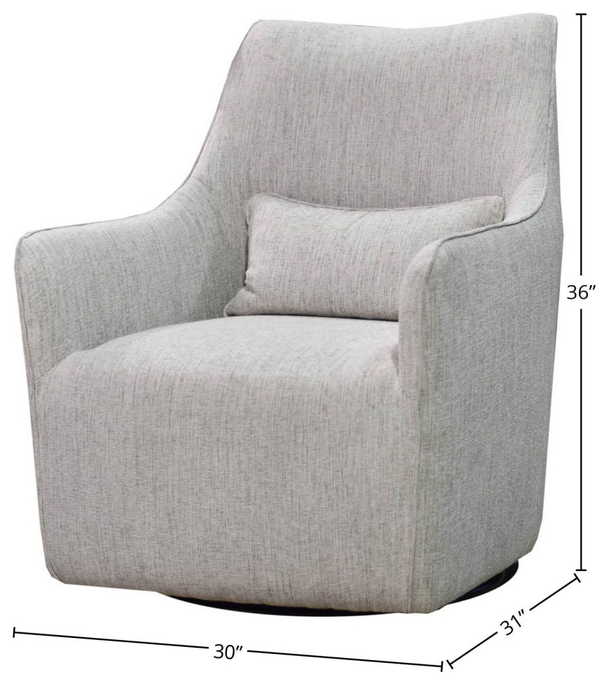 Kenneth Swivel Chair  Woven Linen   Transitional   Armchairs And Accent Chairs   by LH Imports  Houzz