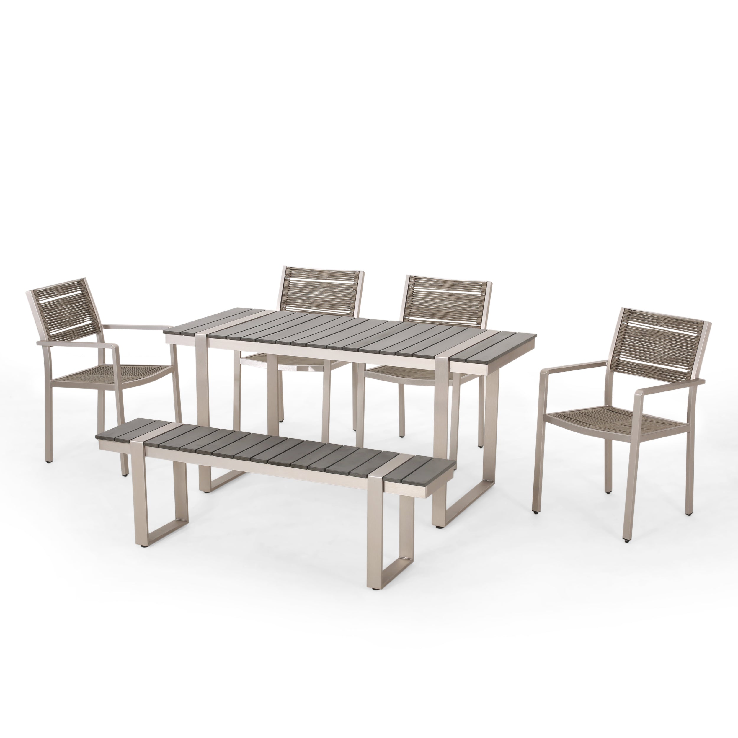 Conley Outdoor 6 Piece Aluminum Dining Set