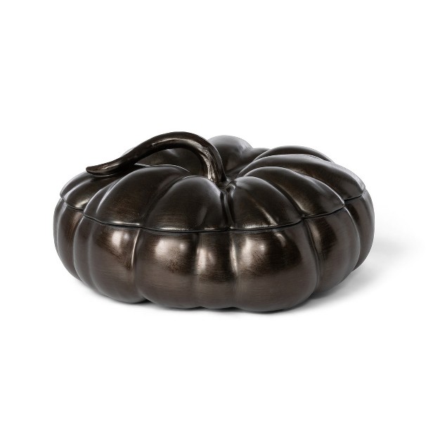 Park Hill Collection Bronze Lidded Ceramic Pumpkin Bowl Large