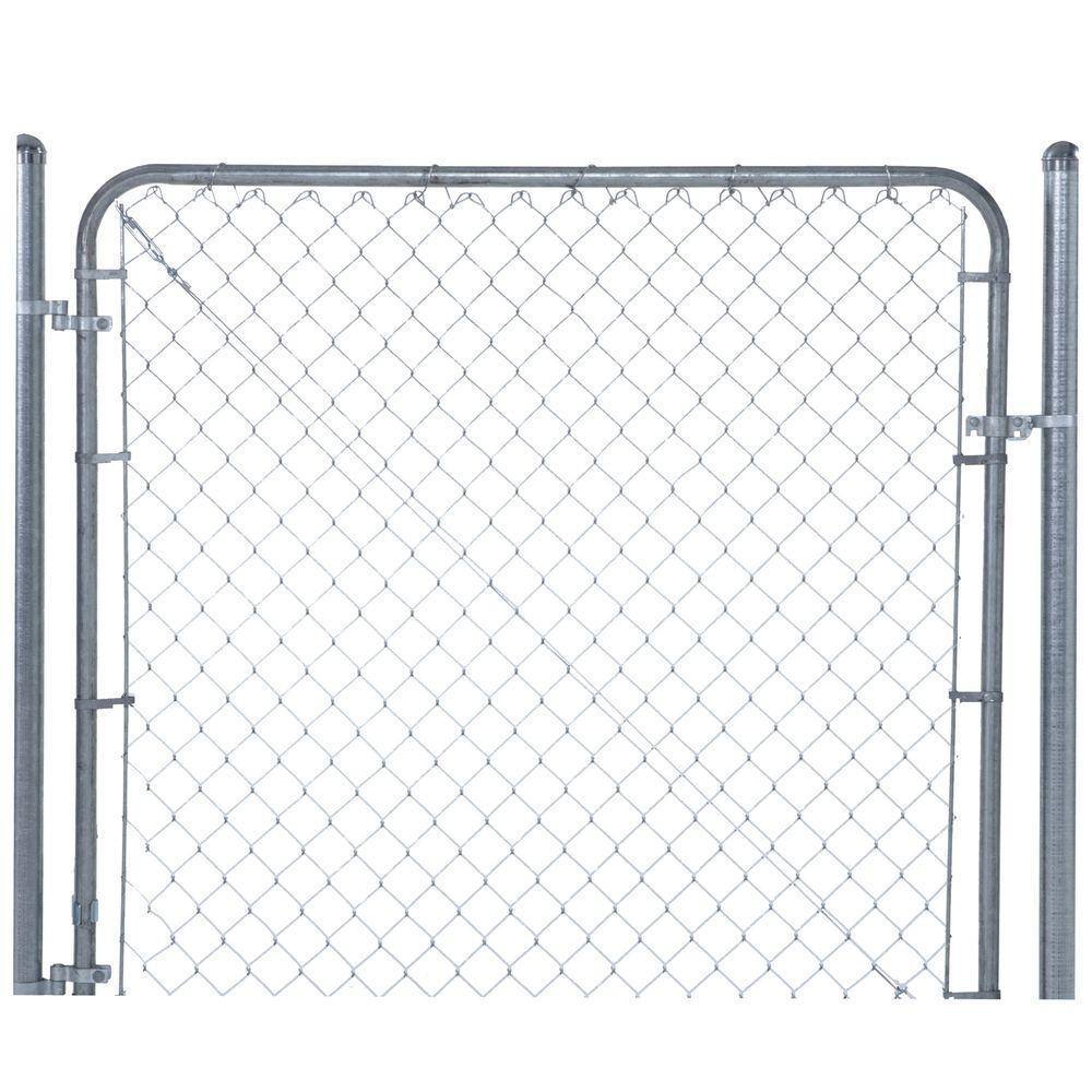 Everbilt Expandable Chain Link 6 ft. W x 4 ft. H Galvanized Steel Fence Gate Kit 3283ADJ48EB