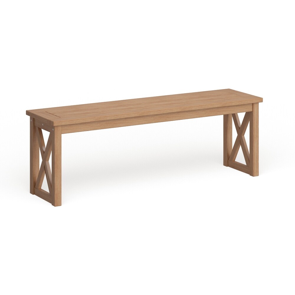 Middlebrook Surfside Acacia Wood X frame Outdoor Bench