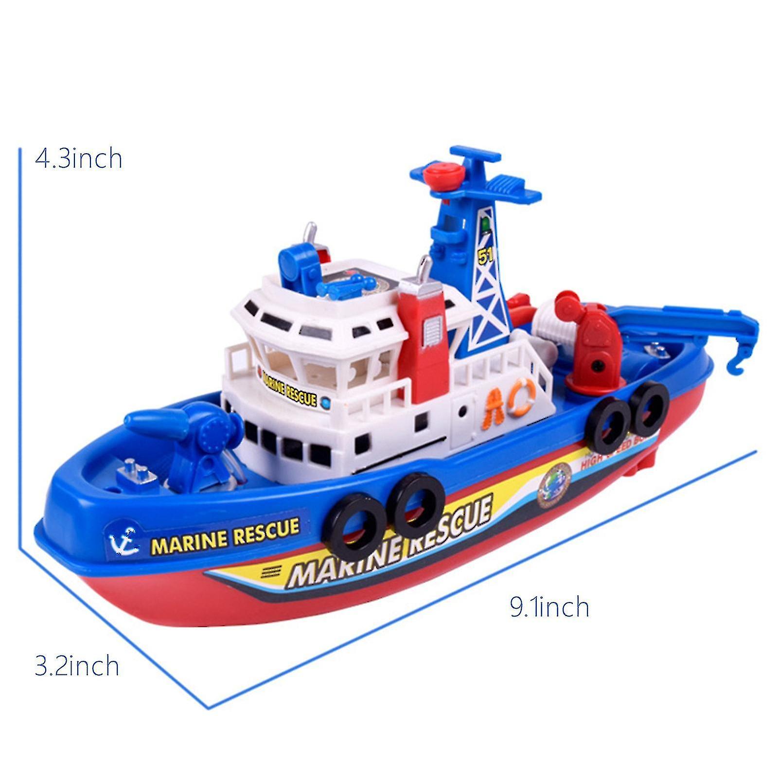 Children's Electric Fire Boats Creative Music Water Jet Model Toy Boats Electric Fire Baby Bath Toys Led Flashing Light Music Toy