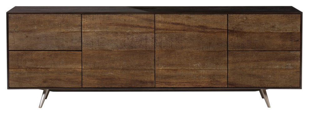 Zelena Media Console 4 Drawer   Midcentury   Entertainment Centers And Tv Stands   by AED Luxury Home Decor  Houzz