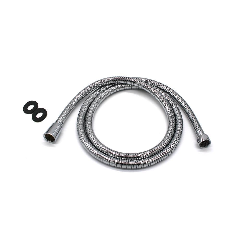 Westbrass 60 in. to 82 in. Extra Long Extendable Reach Handheld Shower Hose Polished Chrome D355E-26