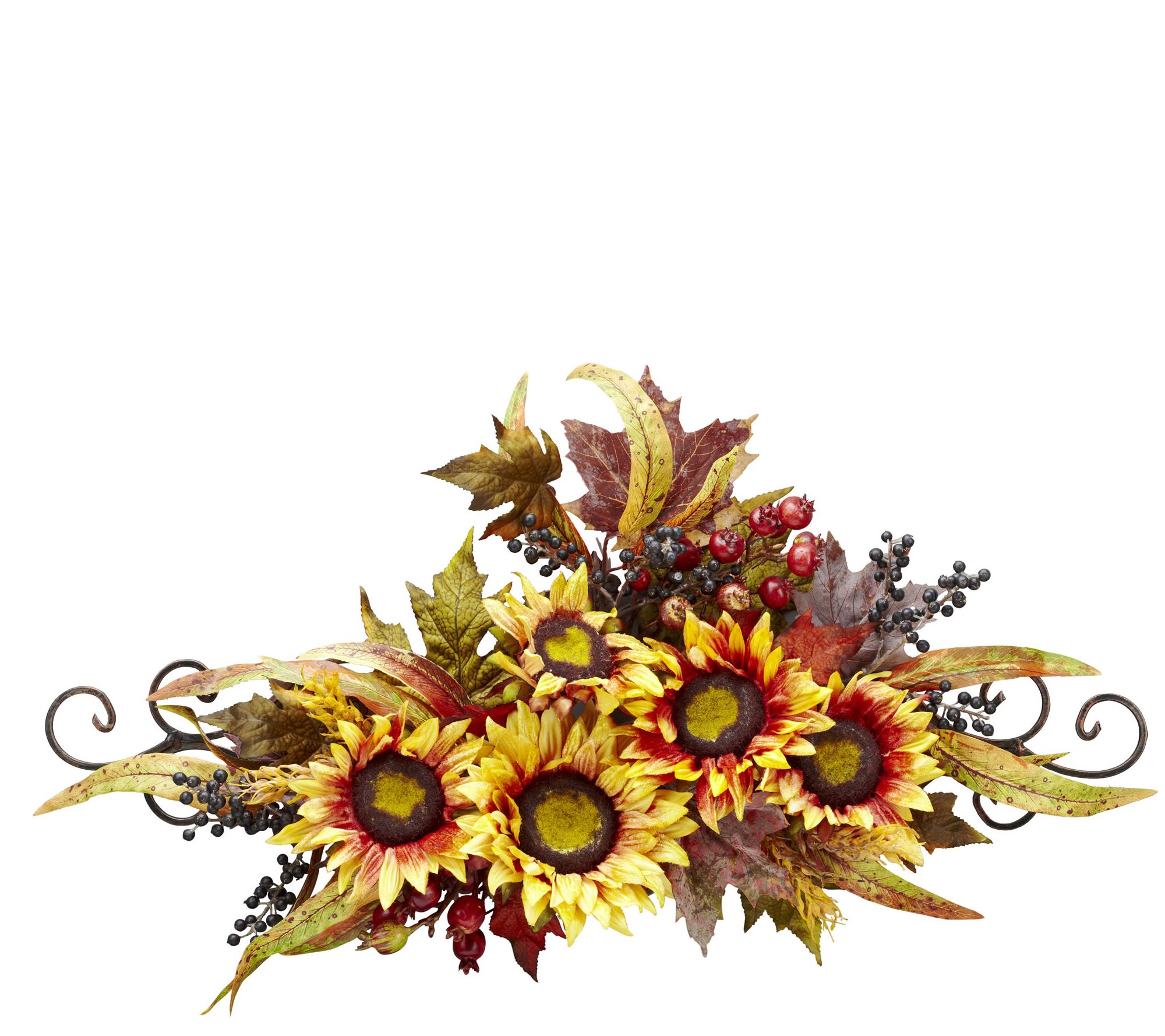 Sunflower Swag with Metal Frame by Nearly Natural