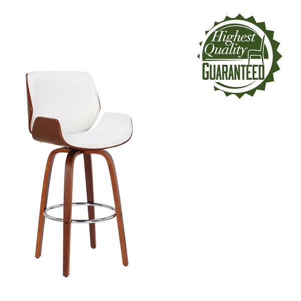 Porthos Home Miller Counter Stool， PU Leather， Wooden Seat And Legs