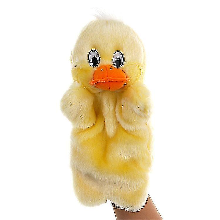 Miman Yellow Duck Hand Puppets Movable Mouth Duck Plush Doll Fuzzy Kids Toy