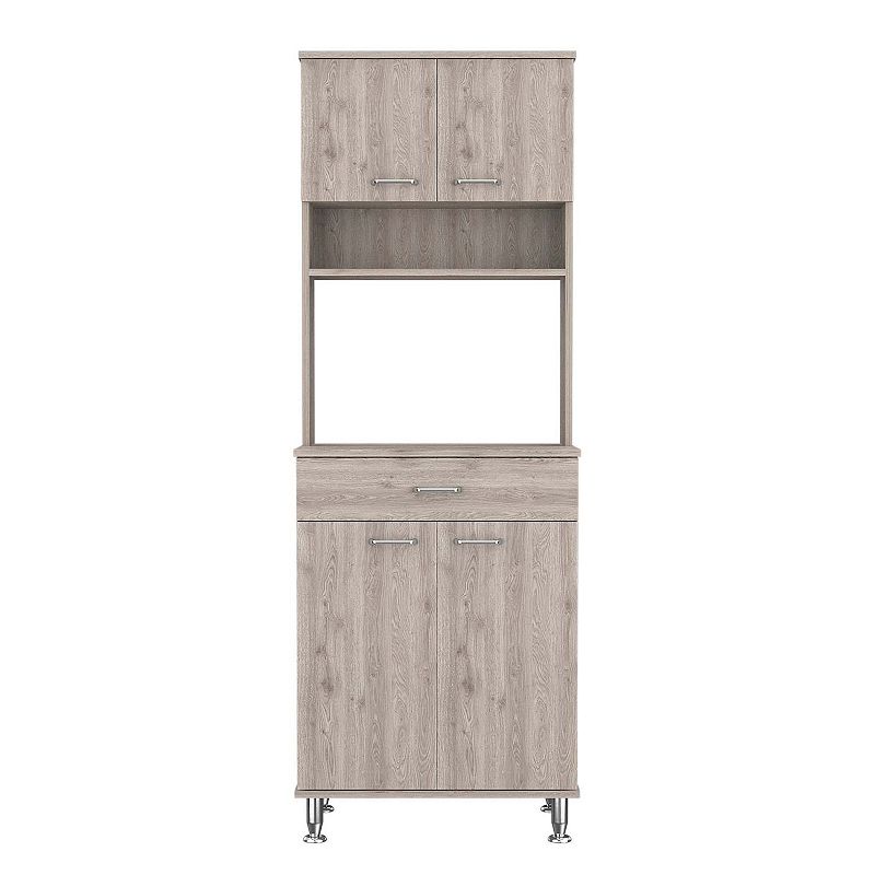 Bay Area Pantry， Two Door Cabinets， One Drawer， Four Adjustable Metal Legs